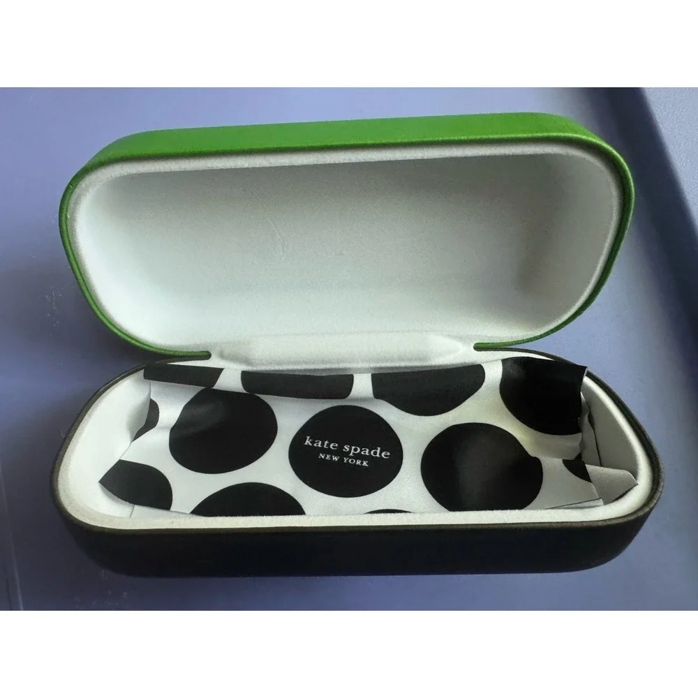 Kate‎ Spade New York Hard Clamshell Eyeglass Case Green Hello Sunshine Polka Dot